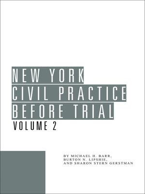 cover image of New York Civil Practice Before Trial
